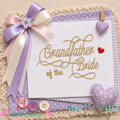 Elegant Grandfather of the Bride - Satin Stitch - Machine Embroidery Design