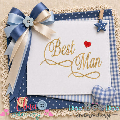 Elegant Best Man - Satin Stitch - Machine Embroidery Design