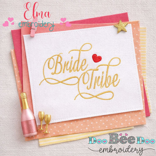 Bride Tribe Script – Satin Stitch – Machine Embroidery Design