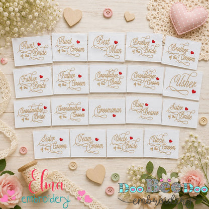 Wedding Party Roles Collection - Satin Stitch - Machine Embroidery Design