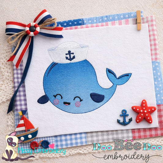 Sailor Whale - Rippled Stitch – Machine Embroidery Design