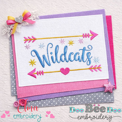 Arrows and Sparkles Wildcats – Satin Stitch – Machine Embroidery Design
