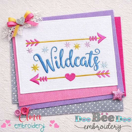 Arrows and Sparkles Wildcats – Satin Stitch – Machine Embroidery Design