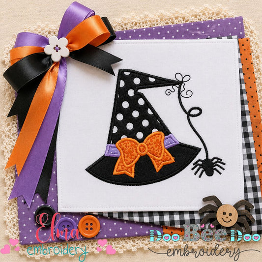 Spooky Witch Hat - Appliqué - Machine Embroidery Design
