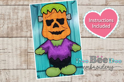 Halloween Frank Pumpkin - ITH Project - Machine Embroidery Design