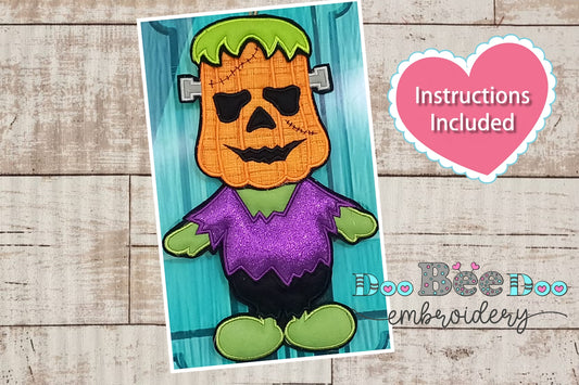 Halloween Frank Pumpkin - ITH Project - Machine Embroidery Design