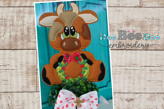 Christmas Cow - ITH Project - Machine Embroidery Design