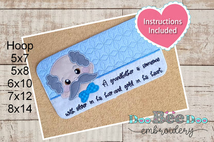 Grandfather Mug Rug - ITH Project - Machine Embroidery Design