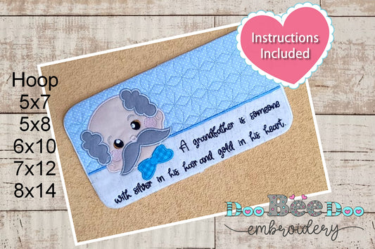 Grandfather Mug Rug - ITH Project - Machine Embroidery Design