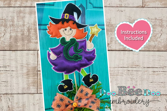 Witch with Snake - ITH Project - Machine Embroidery Design