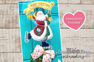 Santa Claus with Flag - ITH Project - Machine Embroidery Design