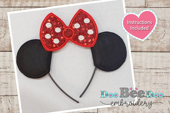 Minnie Ears Headbands - ITH Project - Machine Embroidery Design