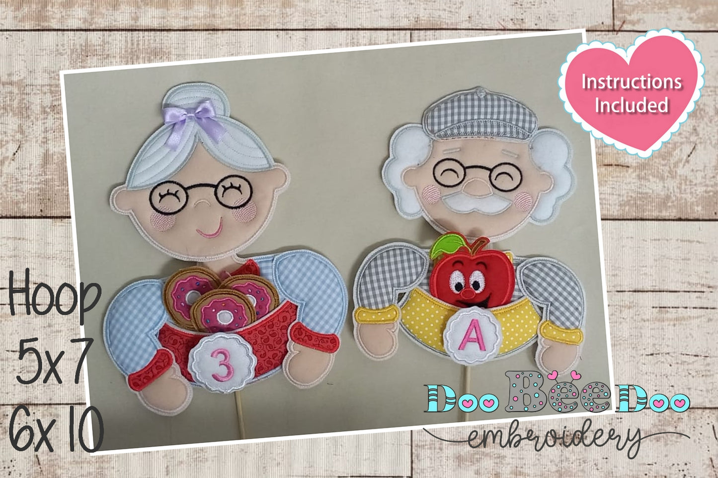 Grandparents Alphabet and Numerals - ITH Project - Machine Embroidery Design