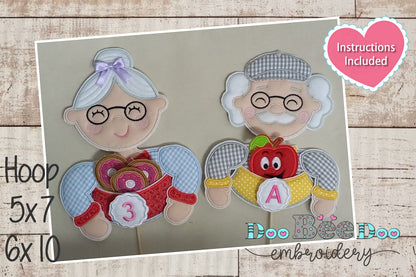 Grandparents Alphabet and Numerals - ITH Project - Machine Embroidery Design