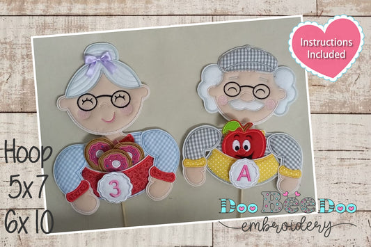 Grandparents Alphabet and Numerals - ITH Project - Machine Embroidery Design