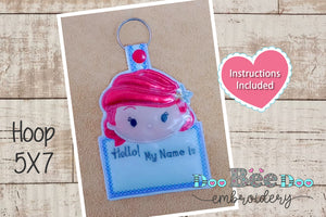 Ariel Keychain/Bag Tag - ITH Project - Machine Embroidery Design