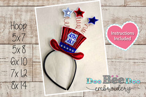 Headband Hat for 4th of July - ITH Project - Machine Embroidery Design