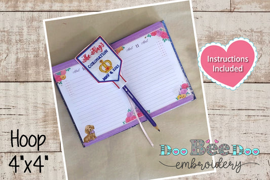 Pencil Topper King Charles III - ITH Project - Machine Embroidery Design