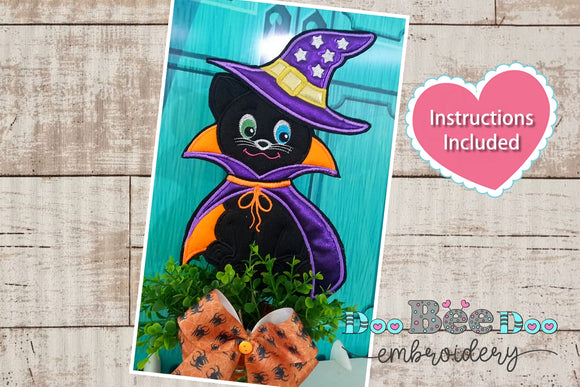 Witch cat for Halloween - ITH Project - Machine Embroidery Design
