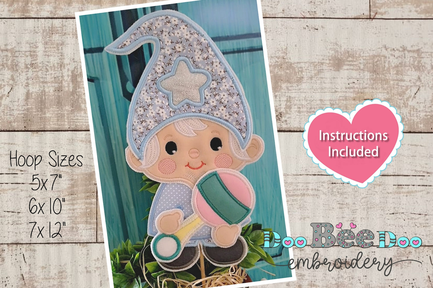 Baby Gnome Ornament - ITH Project - Machine Embroidery Design