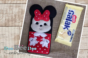 Minnie Chocolate Bar Holder - ITH Project - Machine Embroidery Design