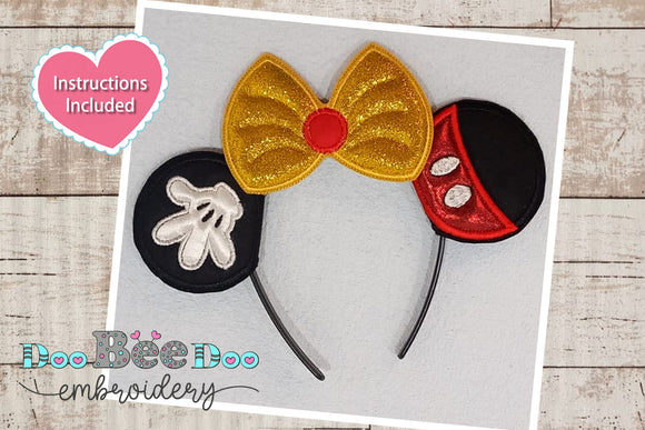 Mickey Ears Headbands - ITH Project - Machine Embroidery Design