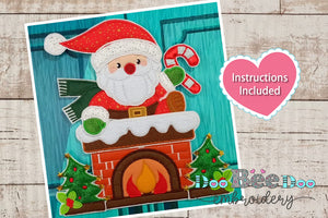 Santa Claus in the fireplace - ITH Project - Machine Embroidery Design