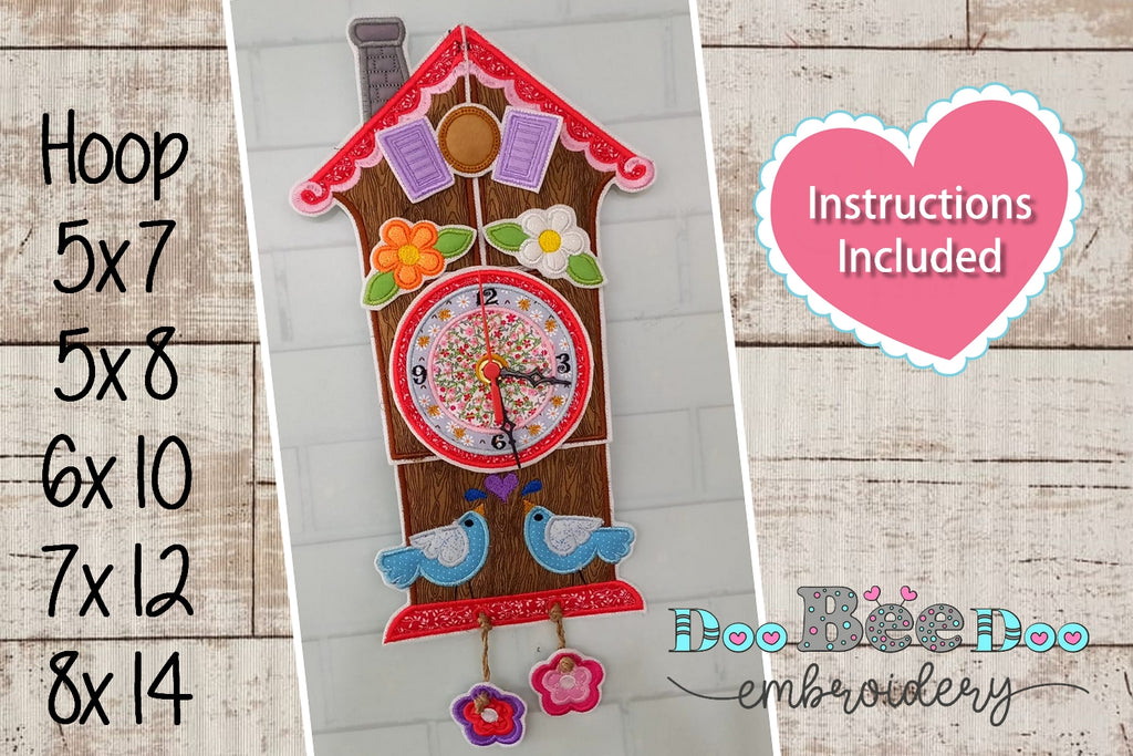 Spring Cuckoo Clock - ITH Project - Machine Embroidery Design