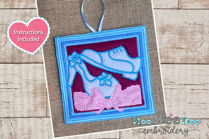 Bridal and Groom Shoes Hot Pot Rest - ITH Project - Machine Embroidery Design