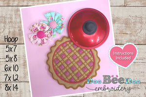 Pie Hot Pot Coasters - ITH Project - Machine Embroidery Design