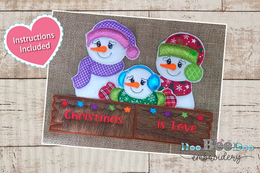 Trio of Snowmen - ITH Project - Machine Embroidery Design