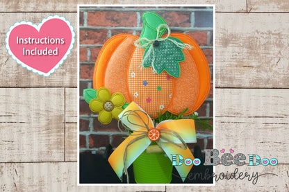 Pumpkin  Ornament - ITH Project - Machine Embroidery Design
