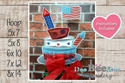 Cake 4th of July - ITH Project - Machine Embroidery Design