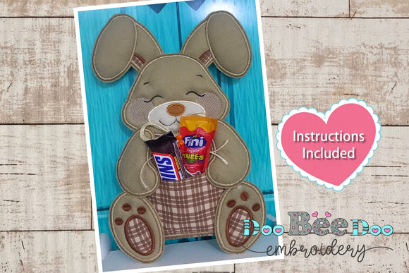 Bunny Sitting Candy Holder - ITH Project - Machine Embroidery Design