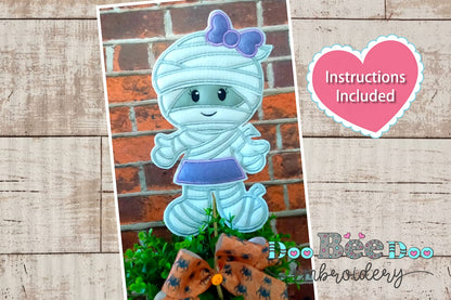 Cute Mummy Girl for Halloween - ITH Project - Machine Embroidery Design