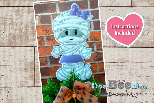 Cute Mummy Girl for Halloween - ITH Project - Machine Embroidery Design