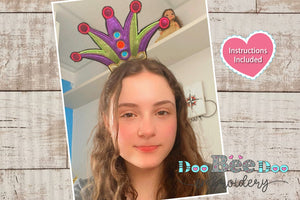 Mardi Gras Pierrot Headband - ITH Project - Machine Embroidery Design