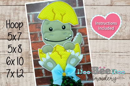 Four Baby Dinosaurs in the Egg - ITH Project - Machine Embroidery Design