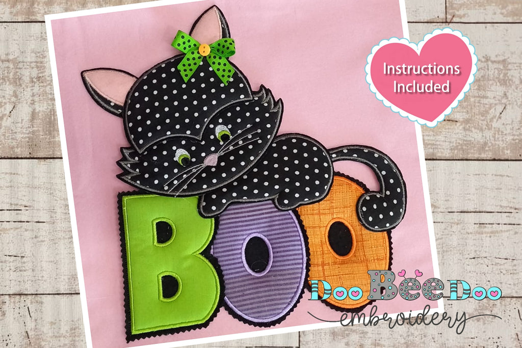 Halloween Kitty Boo - ITH Project - Machine Embroidery Design