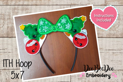 Christmas Tree Headband - ITH Project - Machine Embroidery Design