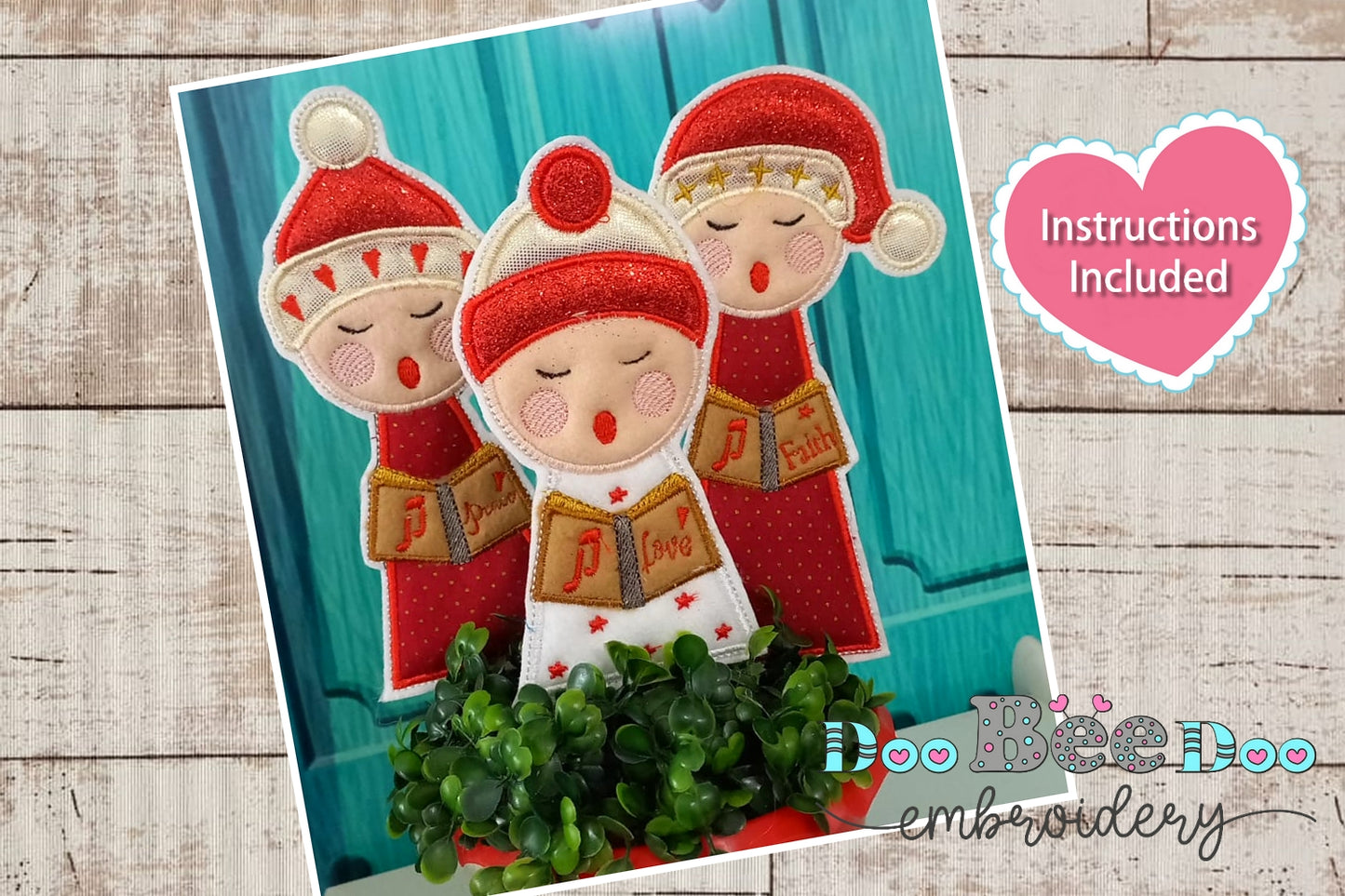 Trio of Christmas Singers - ITH Project - Machine Embroidery Design