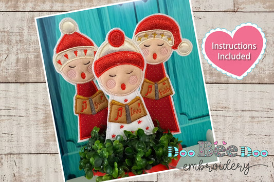 Trio of Christmas Singers - ITH Project - Machine Embroidery Design