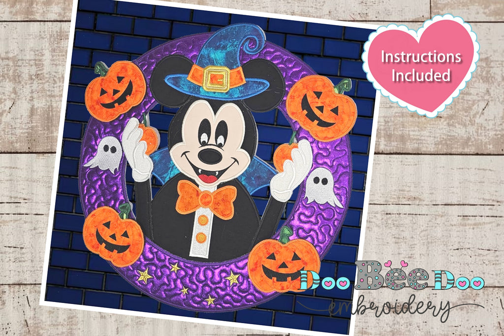 Vampire Mickey Garland halloween - ITH Project - Machine Embroidery Design