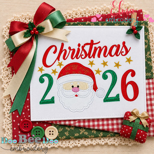 Santa's Christmas 2026 - Appliqué - Machine Embroidery Design
