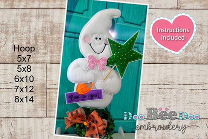 Cute Little Ghost - ITH Project - Machine Embroidery Design