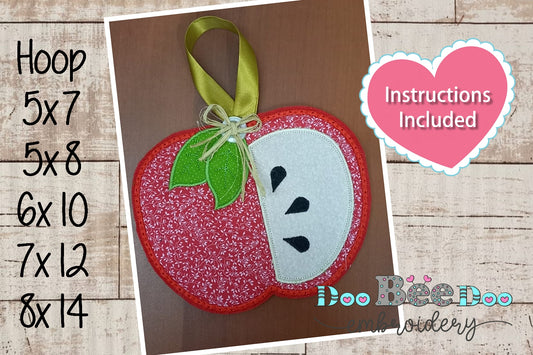 Apple Mug Rug - ITH Project - Machine Embroidery Design