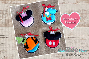 Characters Christmas tree Ornaments - ITH Project - Machine Embroidery Design