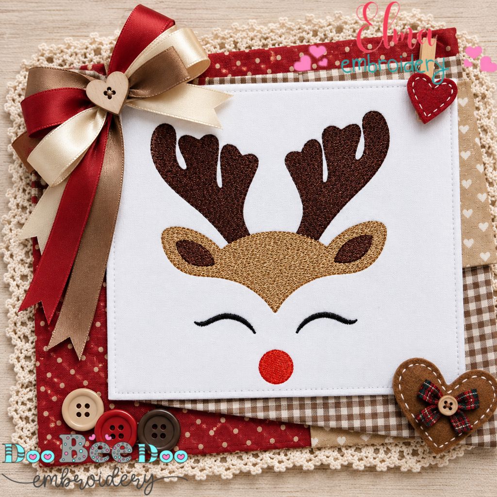 Sweet Little Rudolph - Fill Stitch - Machine Embroidery Design
