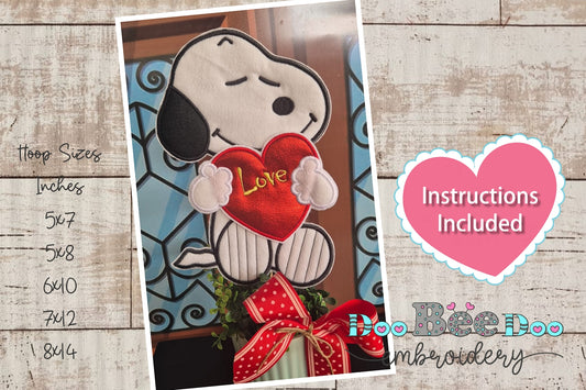 Snoopy Love Valentine's Day - ITH Project - Machine Embroidery Design