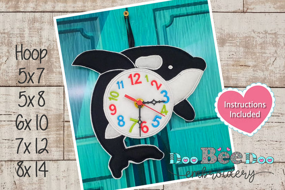 Orca Clock - ITH Project - Machine Embroidery Design